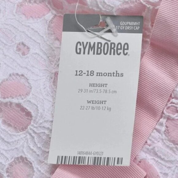 NWT Dressed Up By Gymboree Eyelet Dress  Pink White Tulle Party 12-18M - Picture 5 of 9